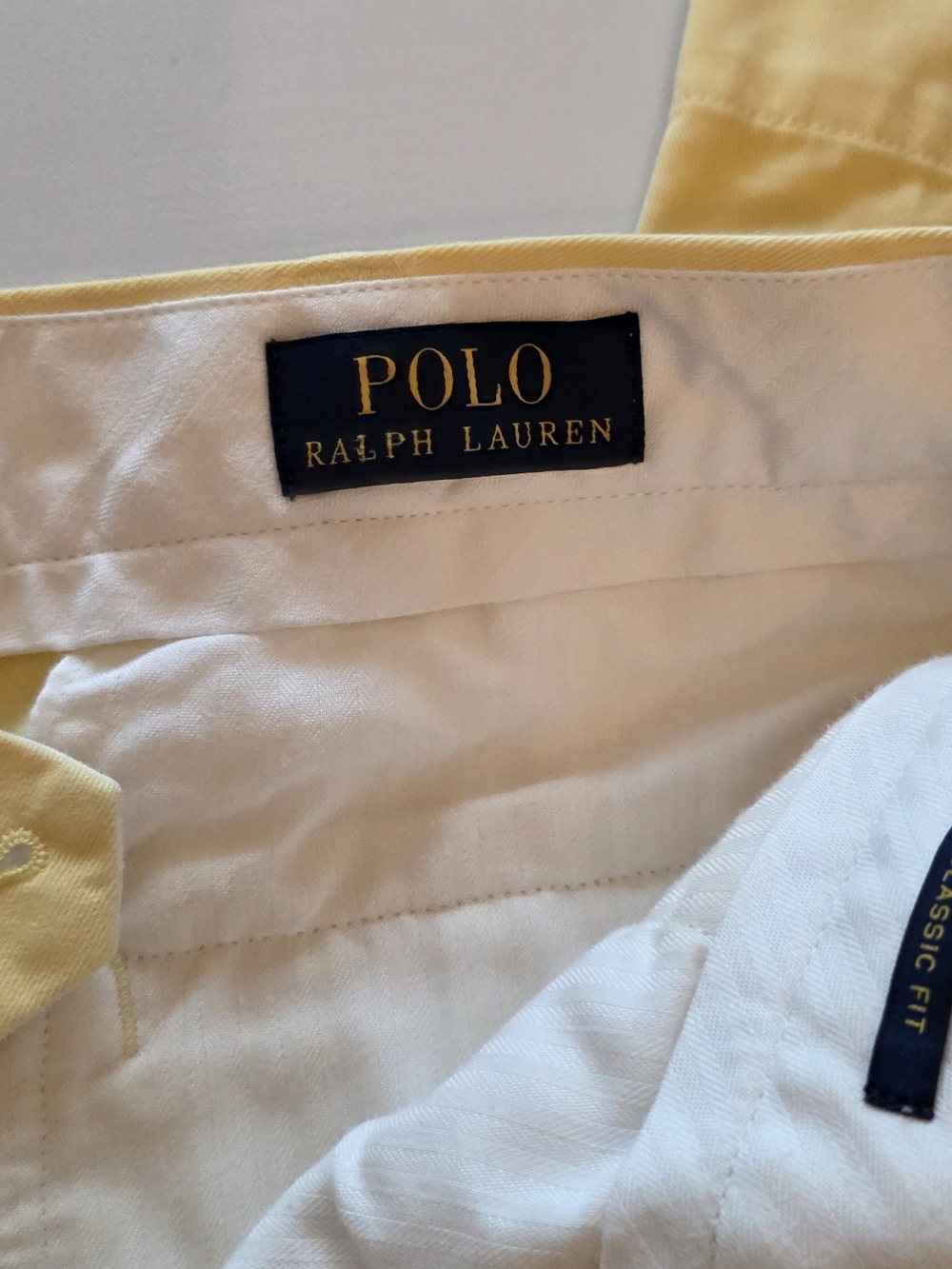 Light Yellow Cotton Chino Ralph Lauren Mens Pants - Picture 2 of 6